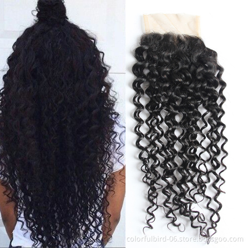 jerry Curly Closure 4*4 Curly Lace Closure Knots Pre plucked With Baby Hair Curly Human Hair Cambodian Hair